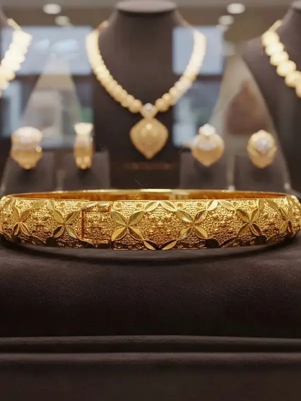 Dubai Kurdish Turkish Gold Plated Bangles for Women Middle East Wedding Accessory Bridal Bracelets Jewelry