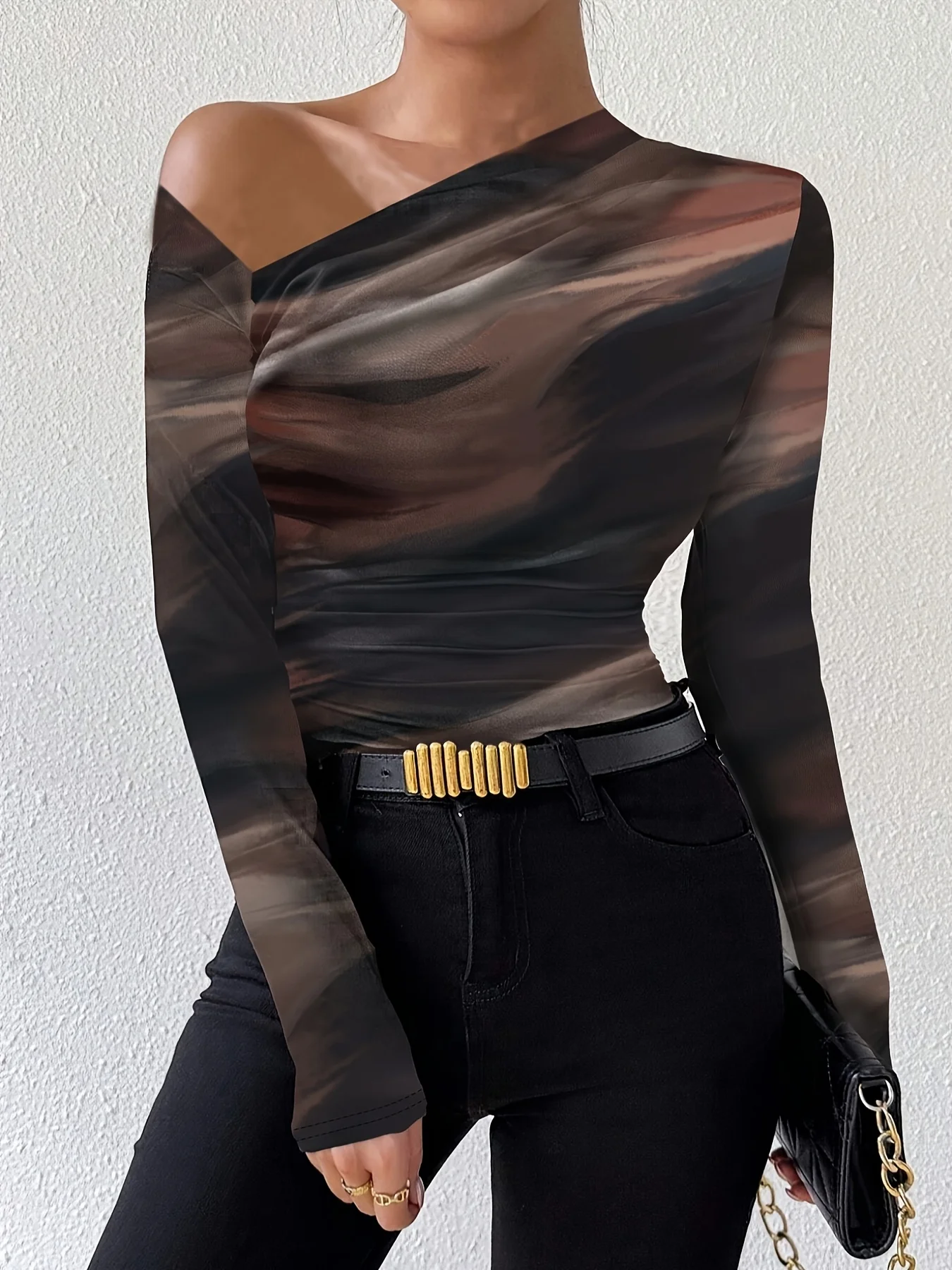 Elegant Casual Woman T-Shirt Fashion Loose T-Shirt Woman Temperament Long sleeve T-Shirt Holiday Weekend