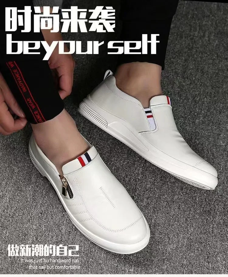 2024 New Casual Leather Shoes Men Fashion Loafers Autumn Slipon Flat Brand Business Shoes Man Sneakes Comfort Moccasins Zapatos