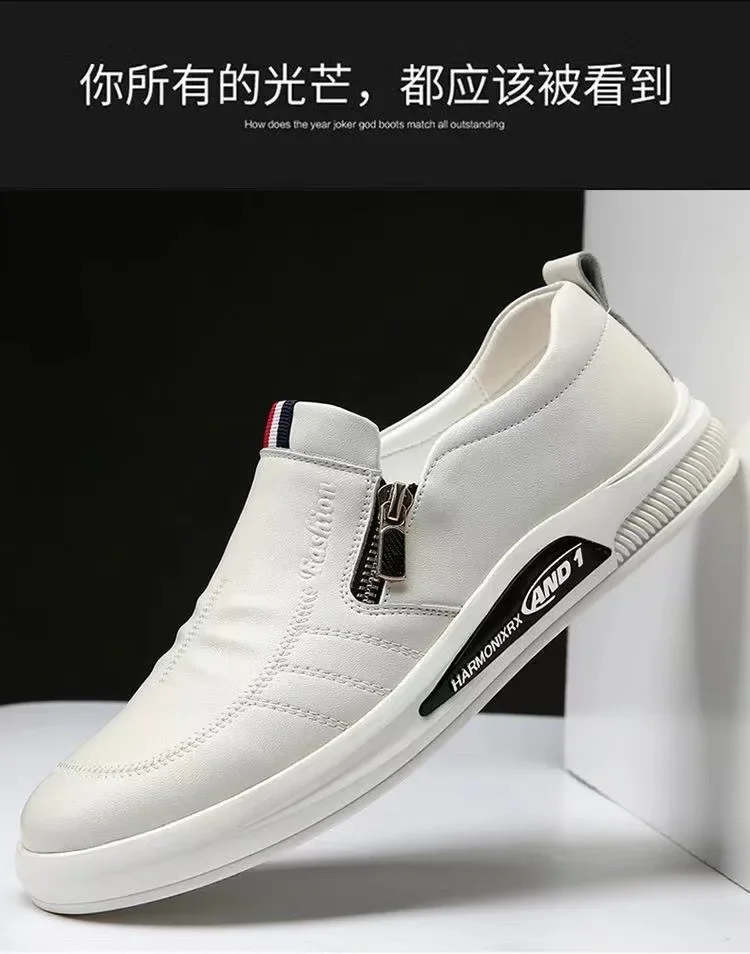 2024 New Casual Leather Shoes Men Fashion Loafers Autumn Slipon Flat Brand Business Shoes Man Sneakes Comfort Moccasins Zapatos