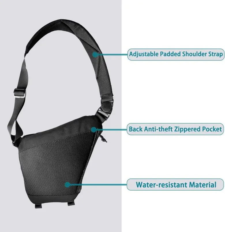 Men's Anti-theft Tactical Chest Bag Waterproof Crossbody Sling Bag Lightweight Shoulder Bag for Daily Commute Outdoor Activities