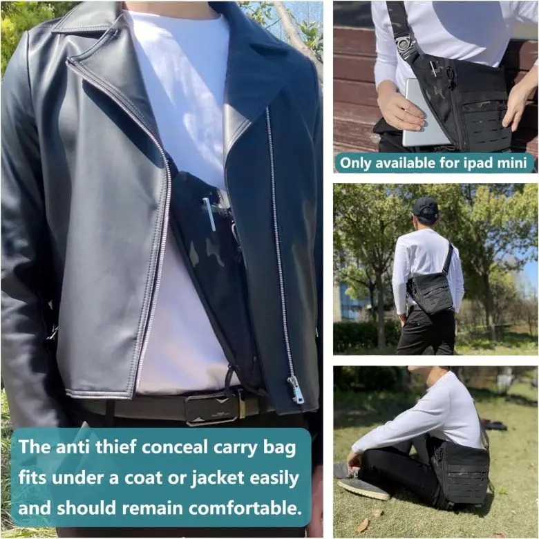 Men's Anti-theft Tactical Chest Bag Waterproof Crossbody Sling Bag Lightweight Shoulder Bag for Daily Commute Outdoor Activities