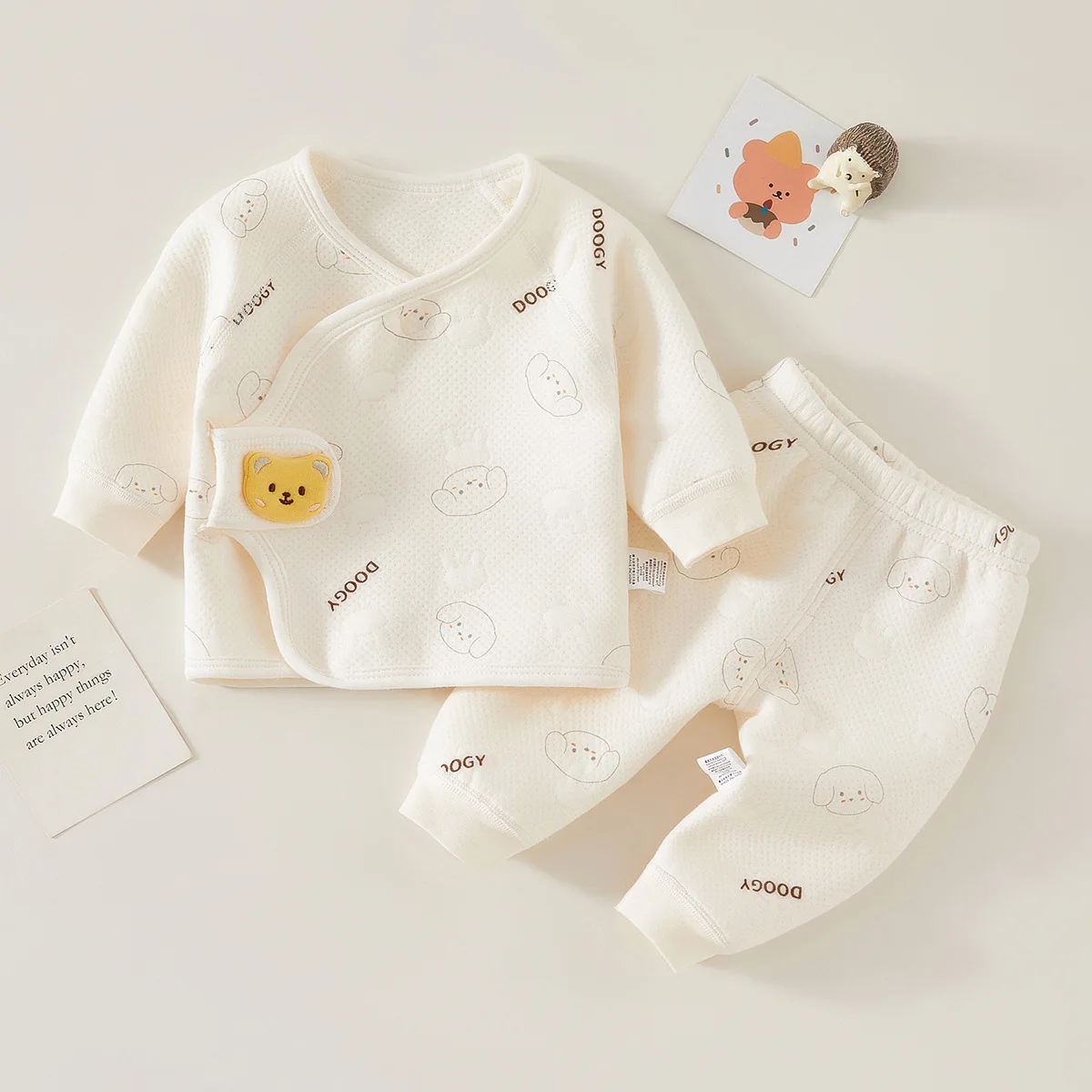 Autumn Winter Thermal Underwear Suit Baby Clothing Sets Boys Girls Pajama Sets Baby Warm Sleepwear Cartoon Bear Kids Clothes