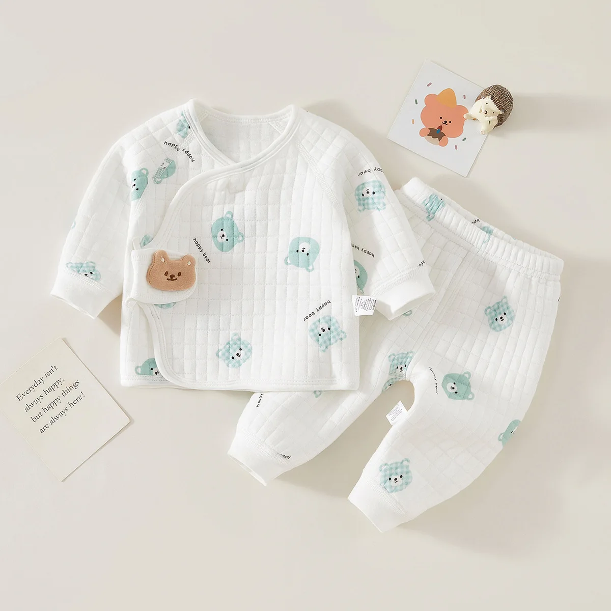 Autumn Winter Thermal Underwear Suit Baby Clothing Sets Boys Girls Pajama Sets Baby Warm Sleepwear Cartoon Bear Kids Clothes