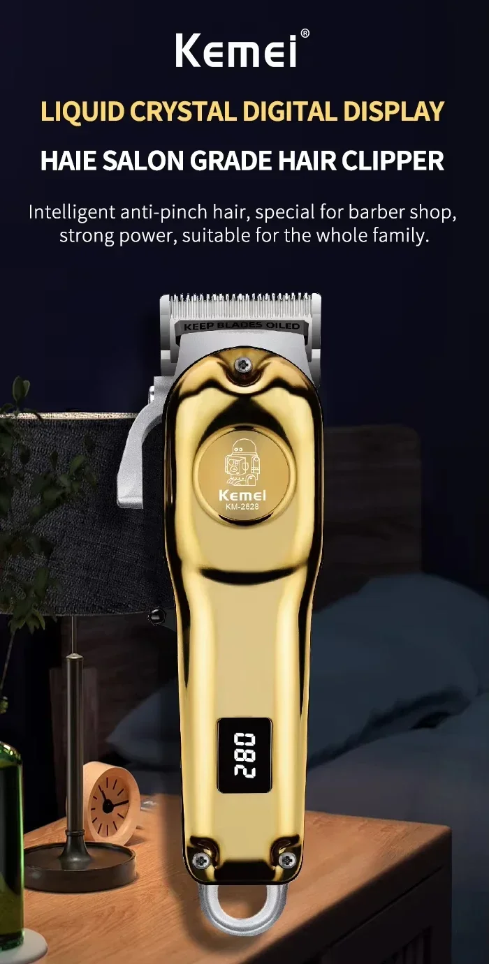 Kemei KM-2628 KM-678 KM-2024 Professional Electric Hair Clippers Beard Clipper Rechargeable Men's Shaver Hair Trimmer Kit Men