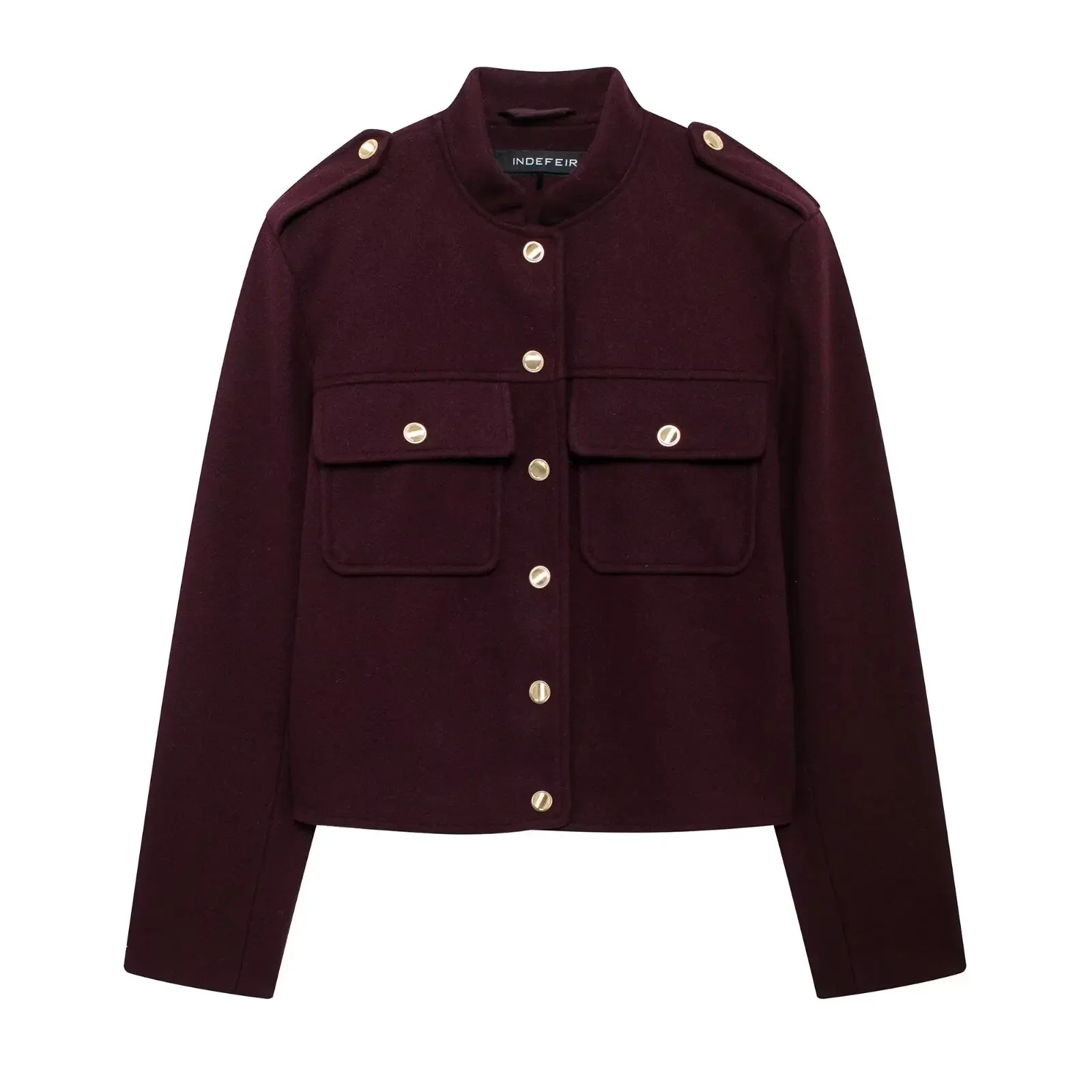 Women's Autumn Winter Jacket Casual Coats O-Neck Long Sleeves Pockets Buttons Single Breasted Women New Jackets Clothes Female