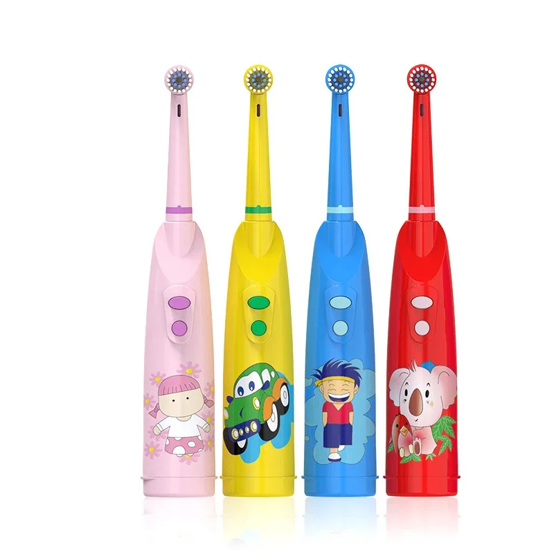 Children Sonic Electric Toothbrush Rotating Toothbrush Battery Type IPX5 Waterproof Cartoon Teeth Whitening Soft Bristle Kids
