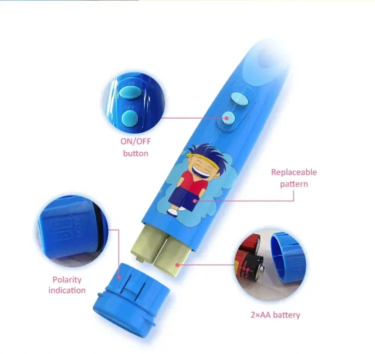 Children Sonic Electric Toothbrush Rotating Toothbrush Battery Type IPX5 Waterproof Cartoon Teeth Whitening Soft Bristle Kids
