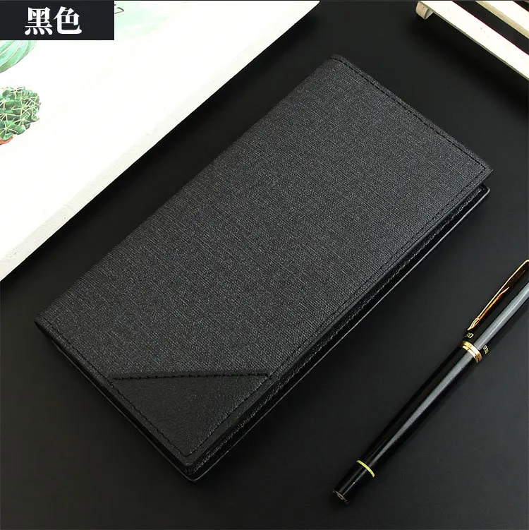 Men Bifold Business Leather Wallet Carteira Luxury Long Slim Masculina Male Purses Money Credit Card Thin Hombre Billetera