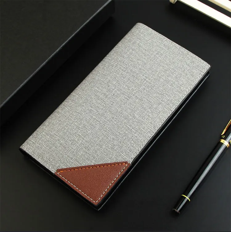 Men Bifold Business Leather Wallet Carteira Luxury Long Slim Masculina Male Purses Money Credit Card Thin Hombre Billetera
