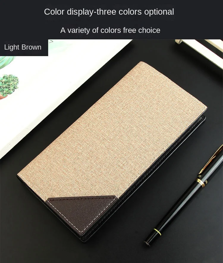 Men Bifold Business Leather Wallet Carteira Luxury Long Slim Masculina Male Purses Money Credit Card Thin Hombre Billetera
