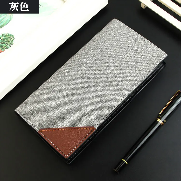 Men Bifold Business Leather Wallet Carteira Luxury Long Slim Masculina Male Purses Money Credit Card Thin Hombre Billetera