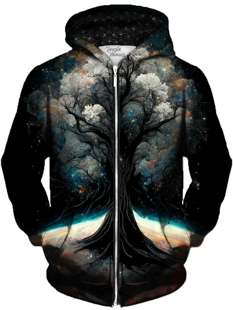 Psychedelic Pattern 3D Printed Scenery Zipper Hoodies Men Women Fashion Hooded Oversized Hoodie Kids Zip Up Sweatshirts Coat