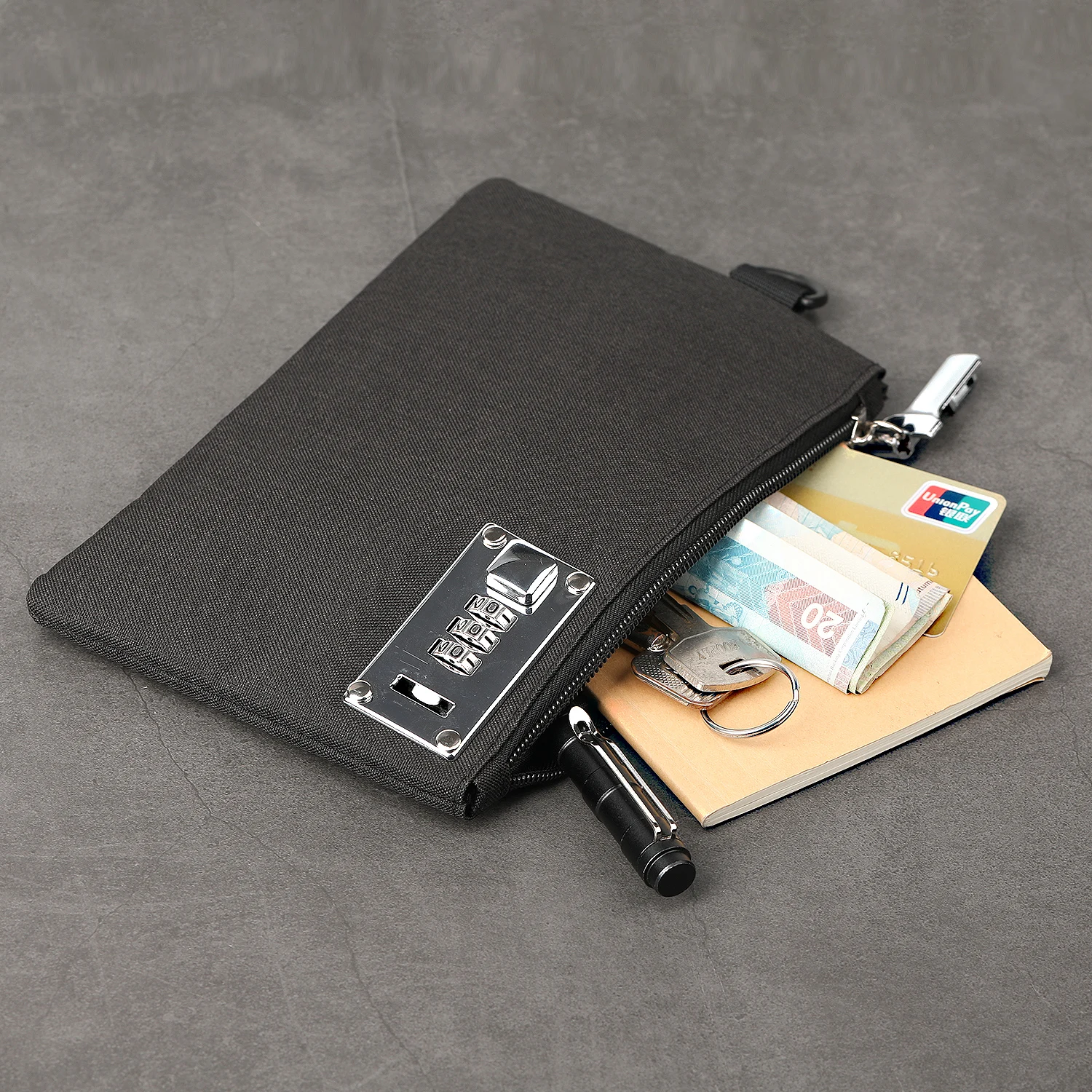 Money Bag Bank Deposit Bag Portable Medicine Bag Small Wallet with Lock for Cash Coins