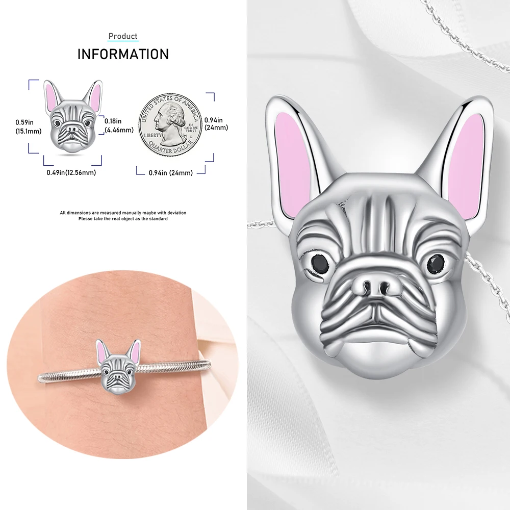 Small Animal Collection 925 Sterling Silver Elephant&Dog&Rabbit&Monkey&Raccoon&Fox Fit DIY Bracelet Bead Charm