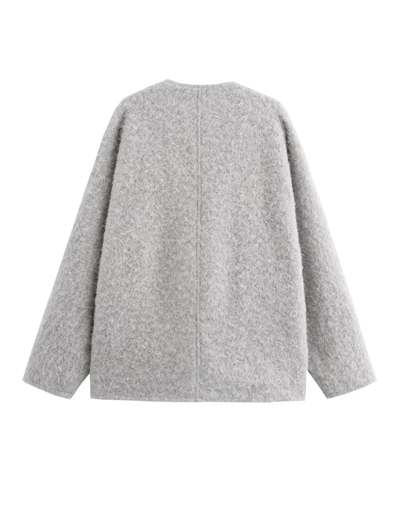 2024 Autumn WinterVintage Casual Chic Women Jackets Solid V-Neck Long Sleeve Lace-up Loose Thick Coats Fashion Outwears