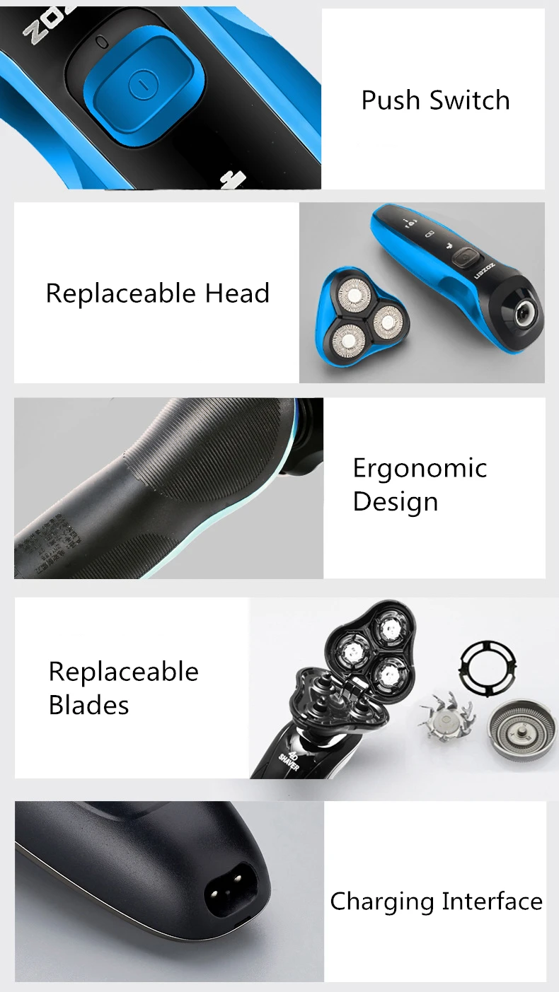 New Electric Shaver Rechargeable Electric Razor Body Hair Shaving Machine Trimmer Beard Razor for Men Wet and Dry Waterproof