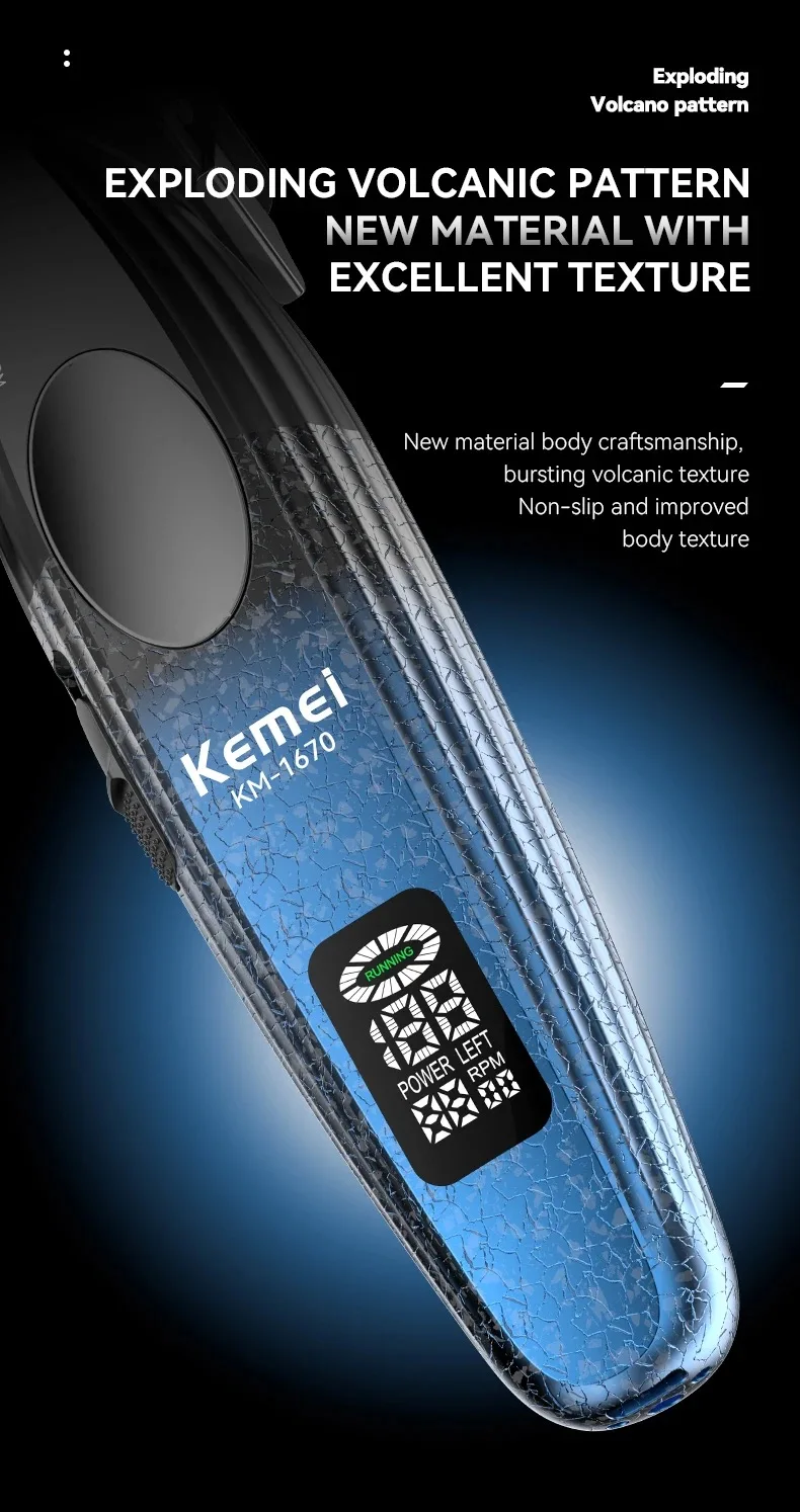 Kemei Professional Barber Hair Clippers for Men Cordless Rechargeable Hair Cutting Machine Electric Men Hair Trimmers 9000RPM