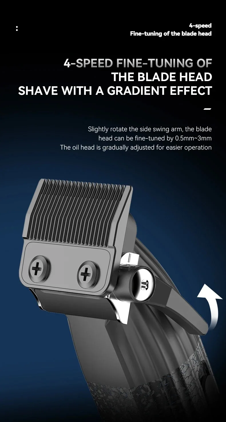 Kemei Professional Barber Hair Clippers for Men Cordless Rechargeable Hair Cutting Machine Electric Men Hair Trimmers 9000RPM