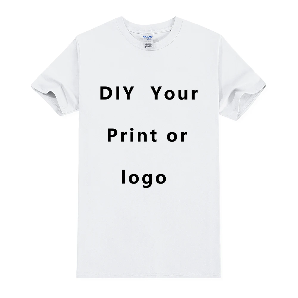 EU size 100% pure cotton custom T-shirt front and back team school uniform store logo text photo for men's personalized high-end
