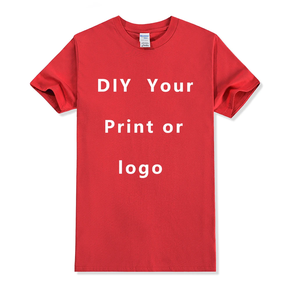 EU size 100% pure cotton custom T-shirt front and back team school uniform store logo text photo for men's personalized high-end