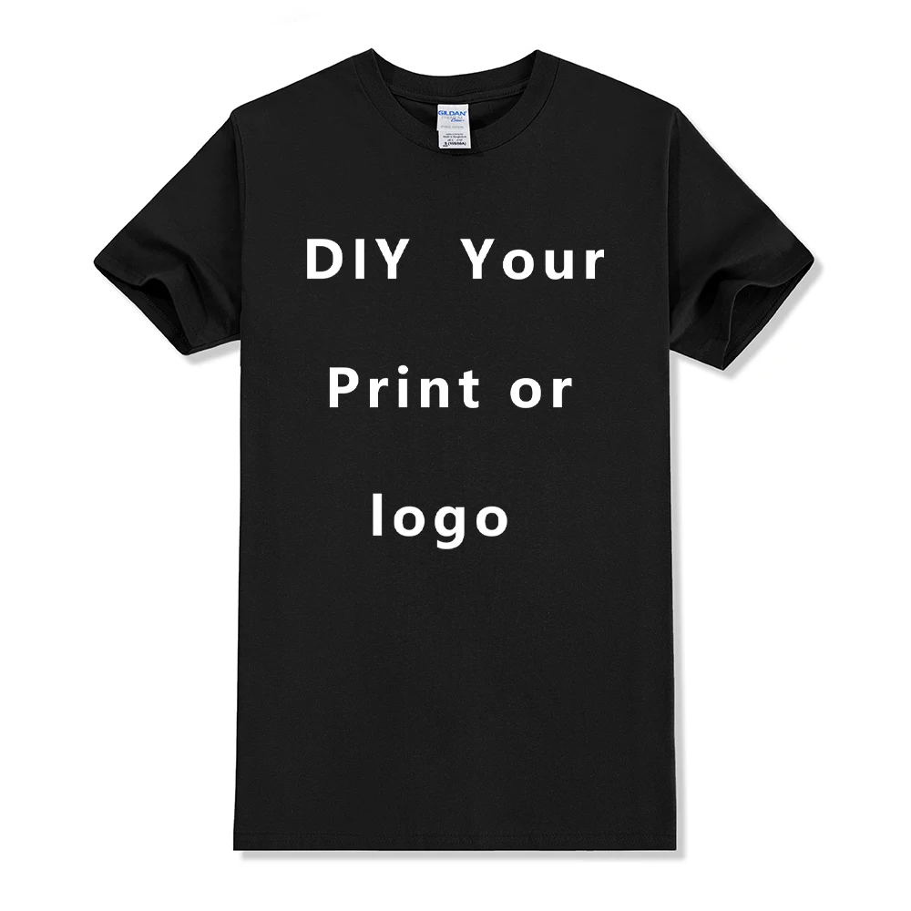 EU size 100% pure cotton custom T-shirt front and back team school uniform store logo text photo for men's personalized high-end
