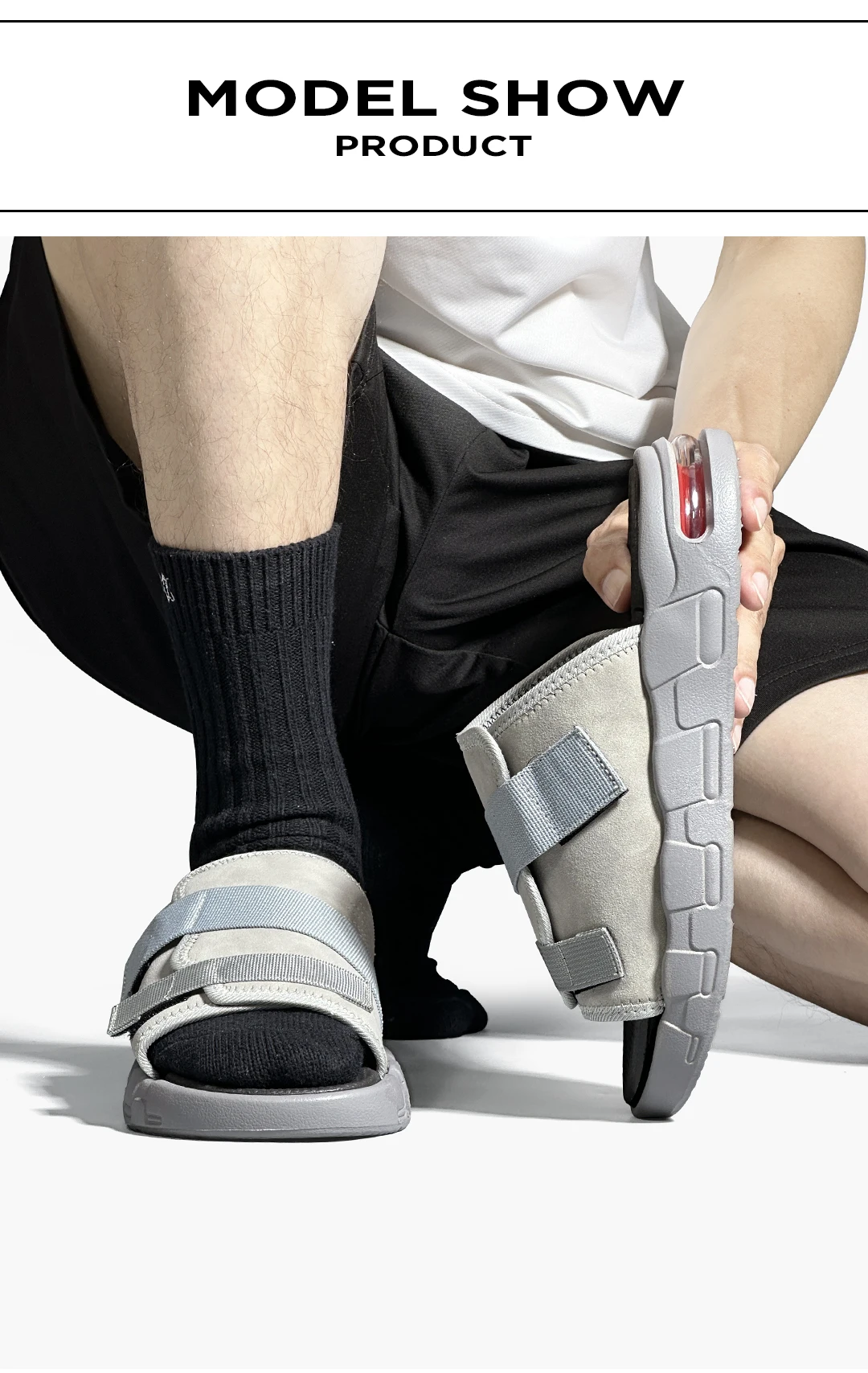 Summer Sandals For Men Maximum Size 49 Big Fat Slippers Comfortable Footwear Casual Shoes Velcro Adjustable Sapatos Masculino