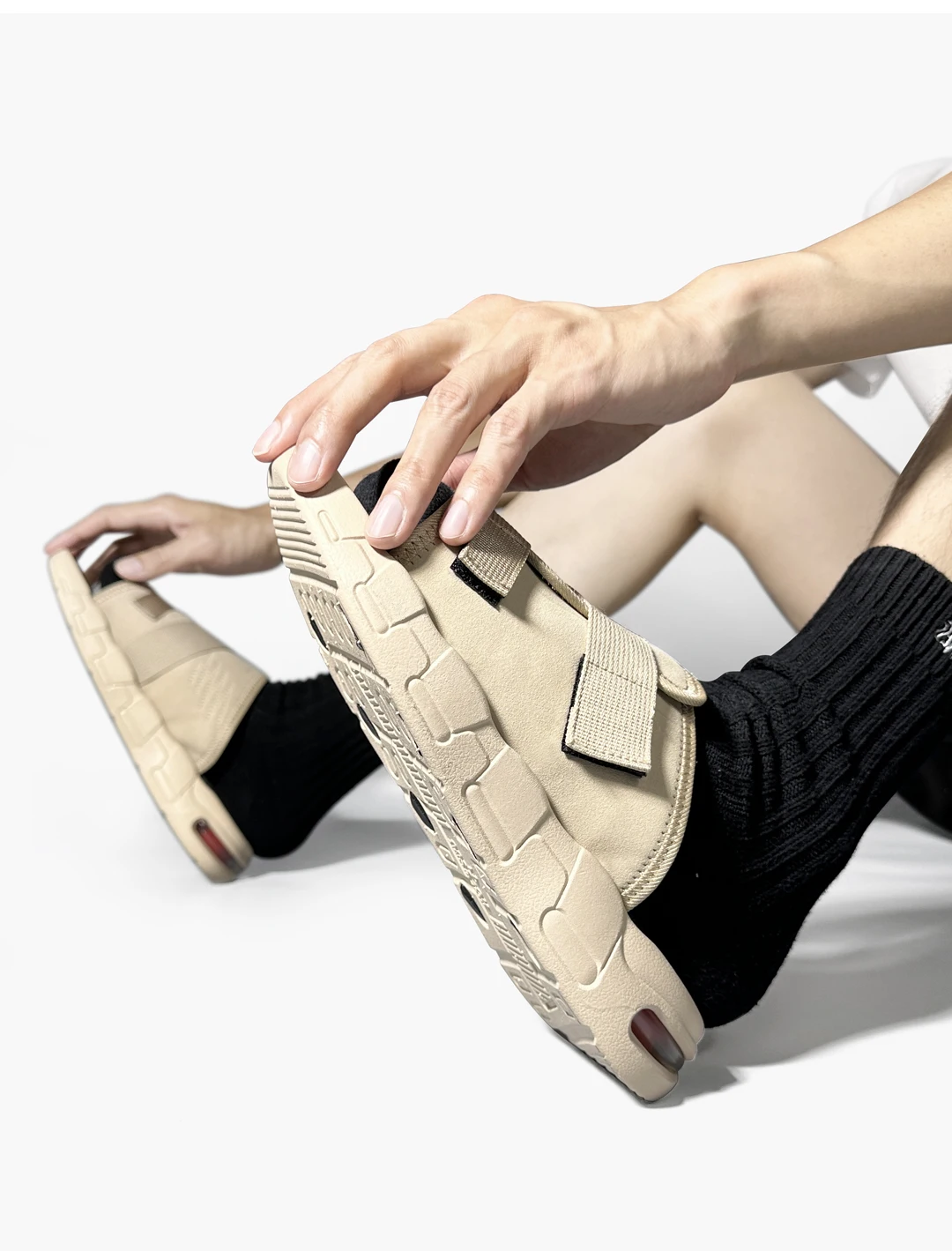 Summer Sandals For Men Maximum Size 49 Big Fat Slippers Comfortable Footwear Casual Shoes Velcro Adjustable Sapatos Masculino