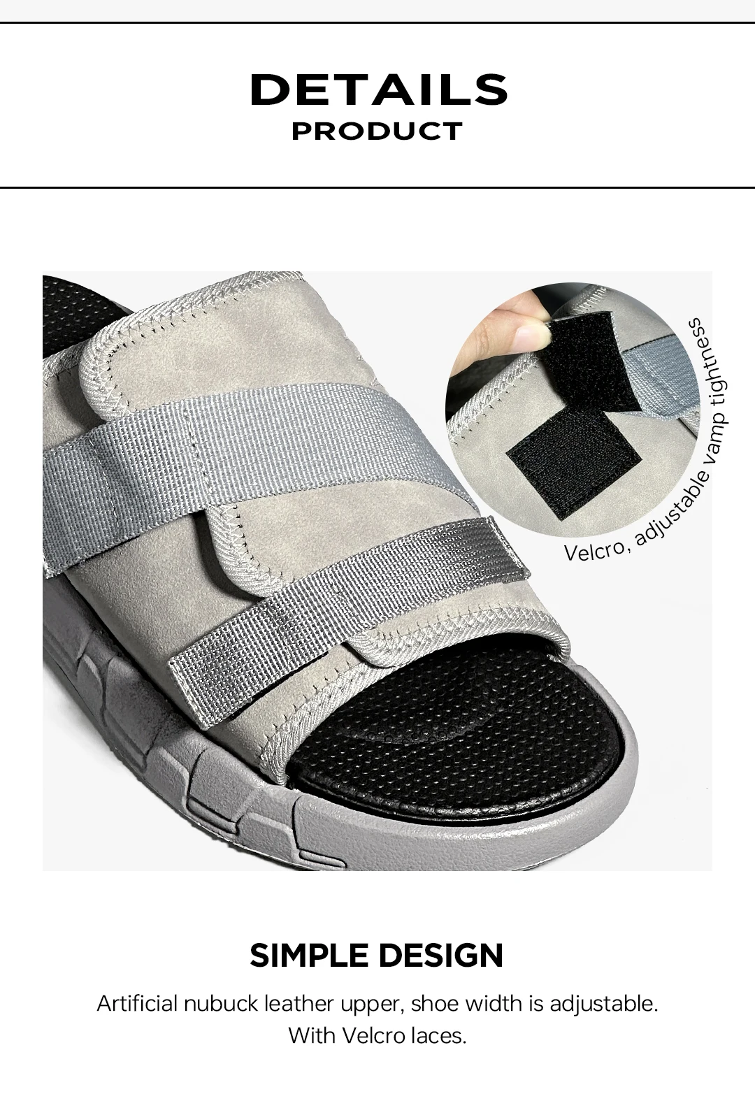 Summer Sandals For Men Maximum Size 49 Big Fat Slippers Comfortable Footwear Casual Shoes Velcro Adjustable Sapatos Masculino