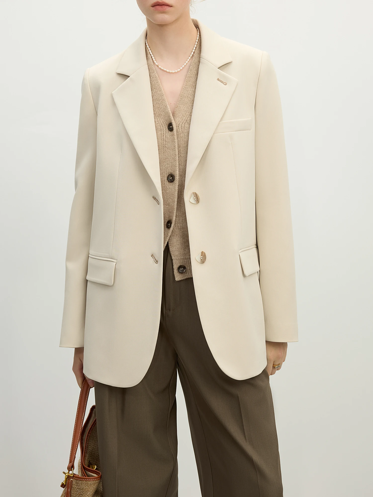 FSLE Versatile Elegant Style Blazer Jacket for Women 2025 New Arrival Unique Design Office Loose Top Green Chic Coat 25FS11075