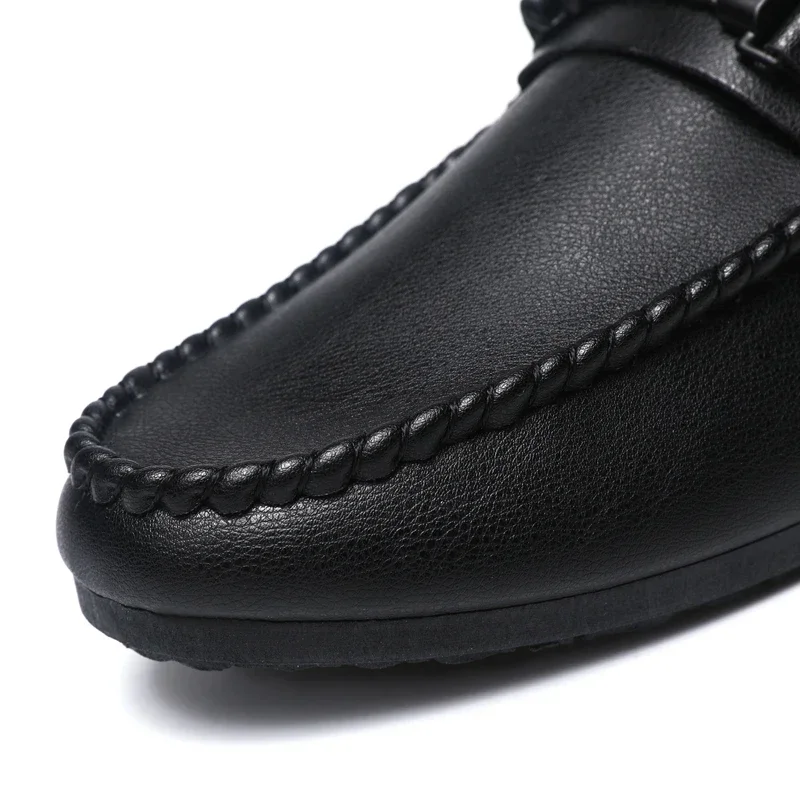 Leather Men Half Slippers Summer Breathable Mens Casual Shoes Slip-on Lazy Driving Shoes Comfortable Walking Loafers Moccasins