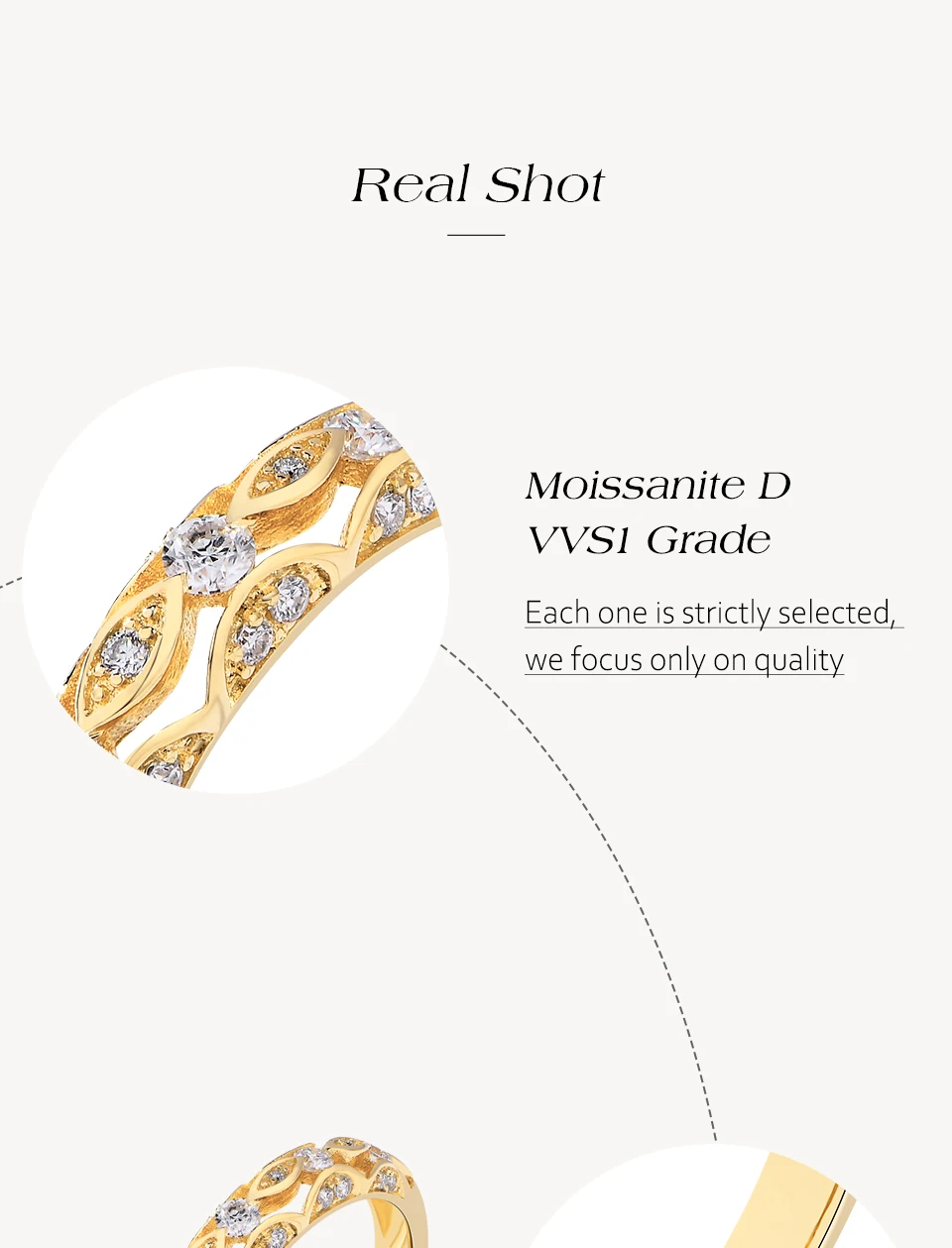 CHARMING Vintage Moissanite Diamond Ring for Women D VVS1 Color Hollow Band 925 Sterling Silver Stackable Wedding Jewelry Gifts