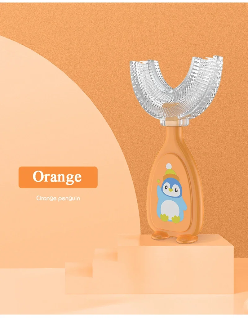 Kids Brush 360 Degree U-shaped Children's Toothbrush Health Soft Silicone Teeth Oral Care Cleaning Waterproof Teeth Whitening