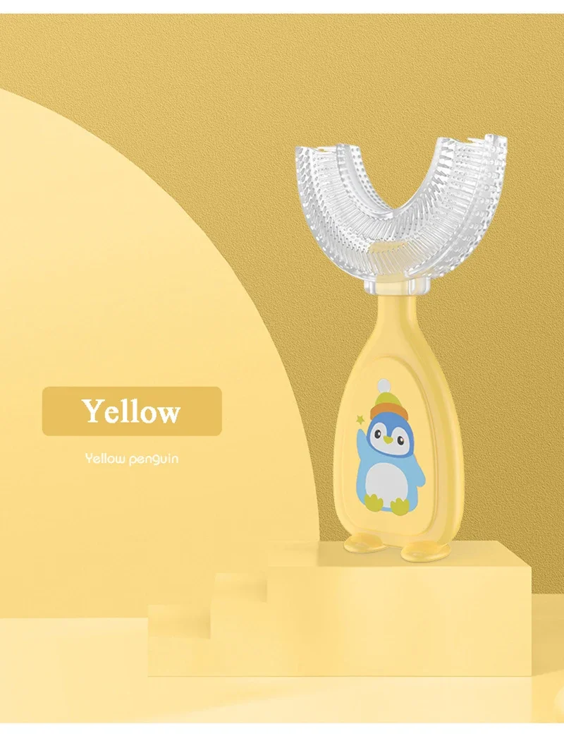 Kids Brush 360 Degree U-shaped Children's Toothbrush Health Soft Silicone Teeth Oral Care Cleaning Waterproof Teeth Whitening