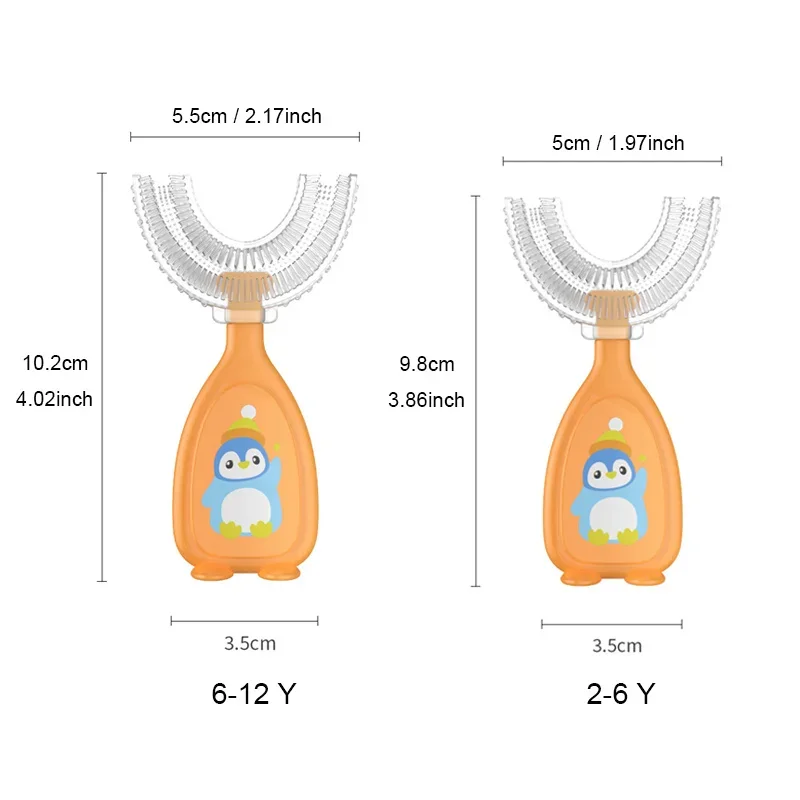 Kids Brush 360 Degree U-shaped Children's Toothbrush Health Soft Silicone Teeth Oral Care Cleaning Waterproof Teeth Whitening