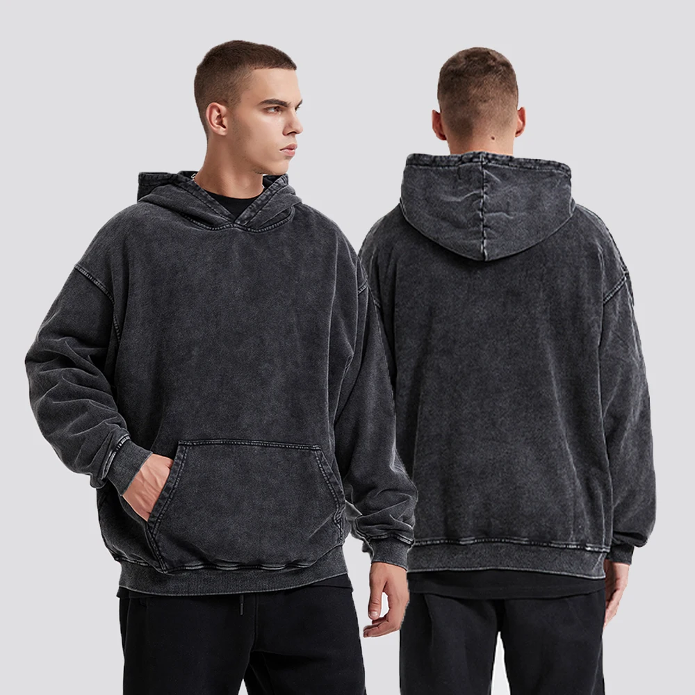 Men Acid Hoodies Bocchi The Rock Manga Top Print Vintage Pullover Casual Basis Long Sleeve Washed Hoodies