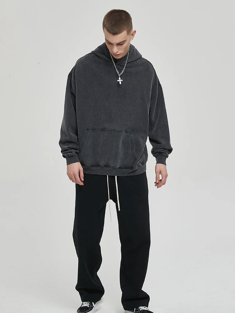 Men Acid Hoodies Bocchi The Rock Manga Top Print Vintage Pullover Casual Basis Long Sleeve Washed Hoodies
