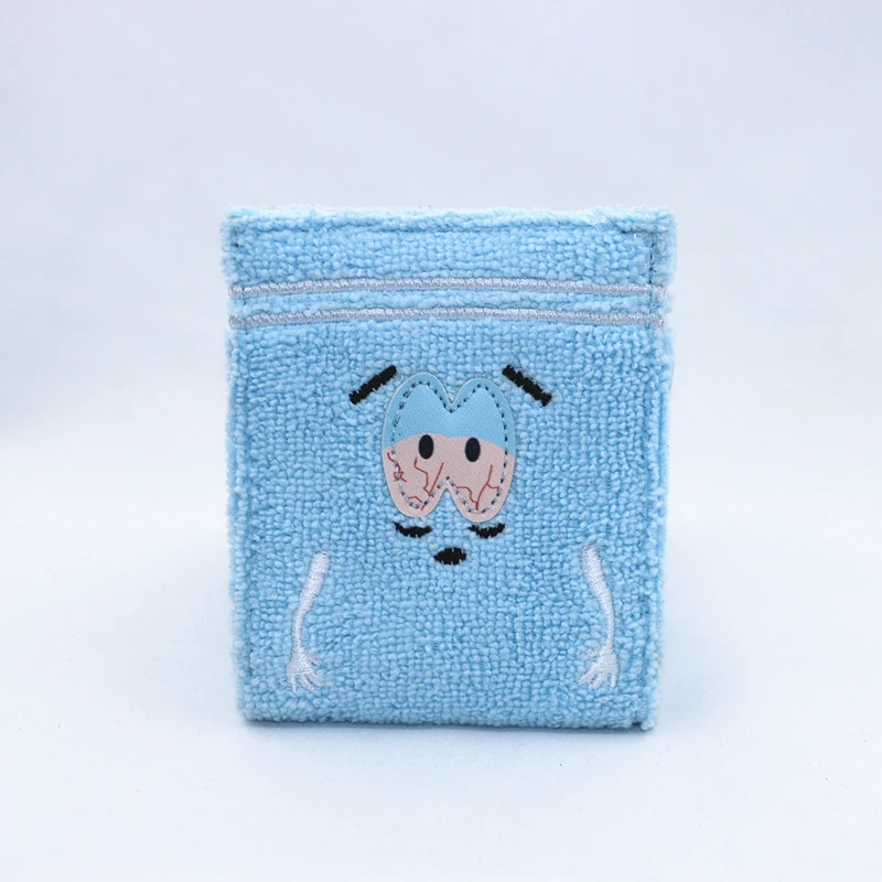 Cute Towel cloth embroidered anime fashion wallet, designer personalized ID card holder