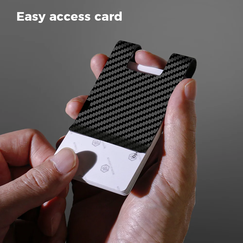 High Quality Matte Twill Permium Carbon Fiber Money Clip Portable Pocket Wallet Slim Bussiness Credit Card Holder