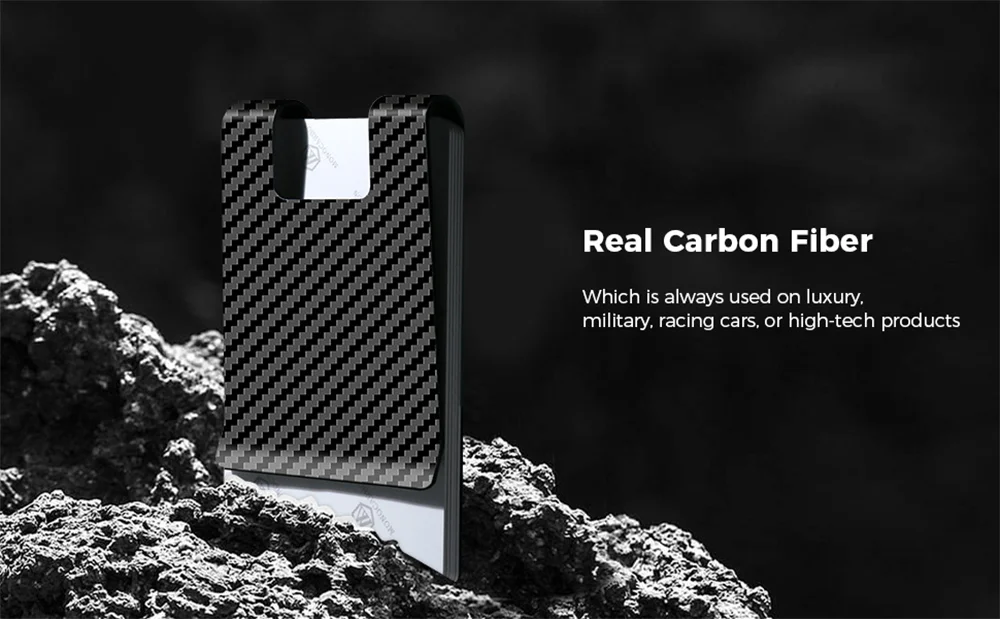 High Quality Matte Twill Permium Carbon Fiber Money Clip Portable Pocket Wallet Slim Bussiness Credit Card Holder