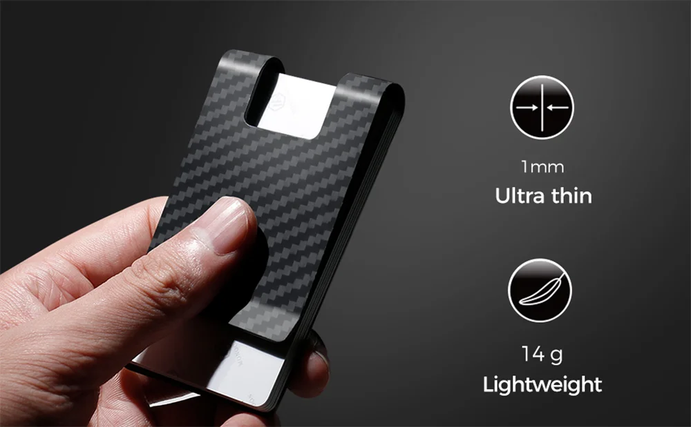 High Quality Matte Twill Permium Carbon Fiber Money Clip Portable Pocket Wallet Slim Bussiness Credit Card Holder
