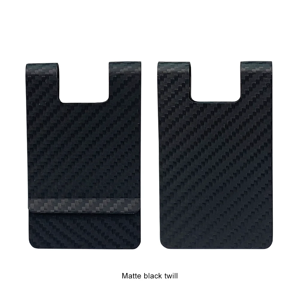 High Quality Matte Twill Permium Carbon Fiber Money Clip Portable Pocket Wallet Slim Bussiness Credit Card Holder