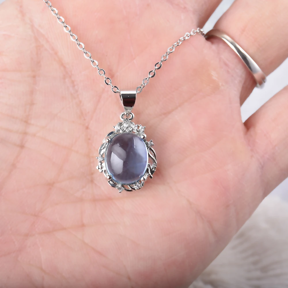 ITSMOS Natural Aquamarine Branch Pendant Necklace Aquamarine Gemstone Plant Necklace for Women Girl Handmade Jewelry