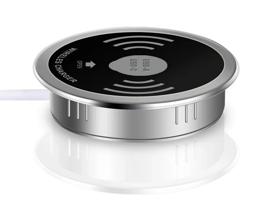QI 3 in 1 Wireless Charger Buld in With Type-C USB Ports Quick Wireless Embedded Charger for iPhone 11 13 Airpods Xiaomi