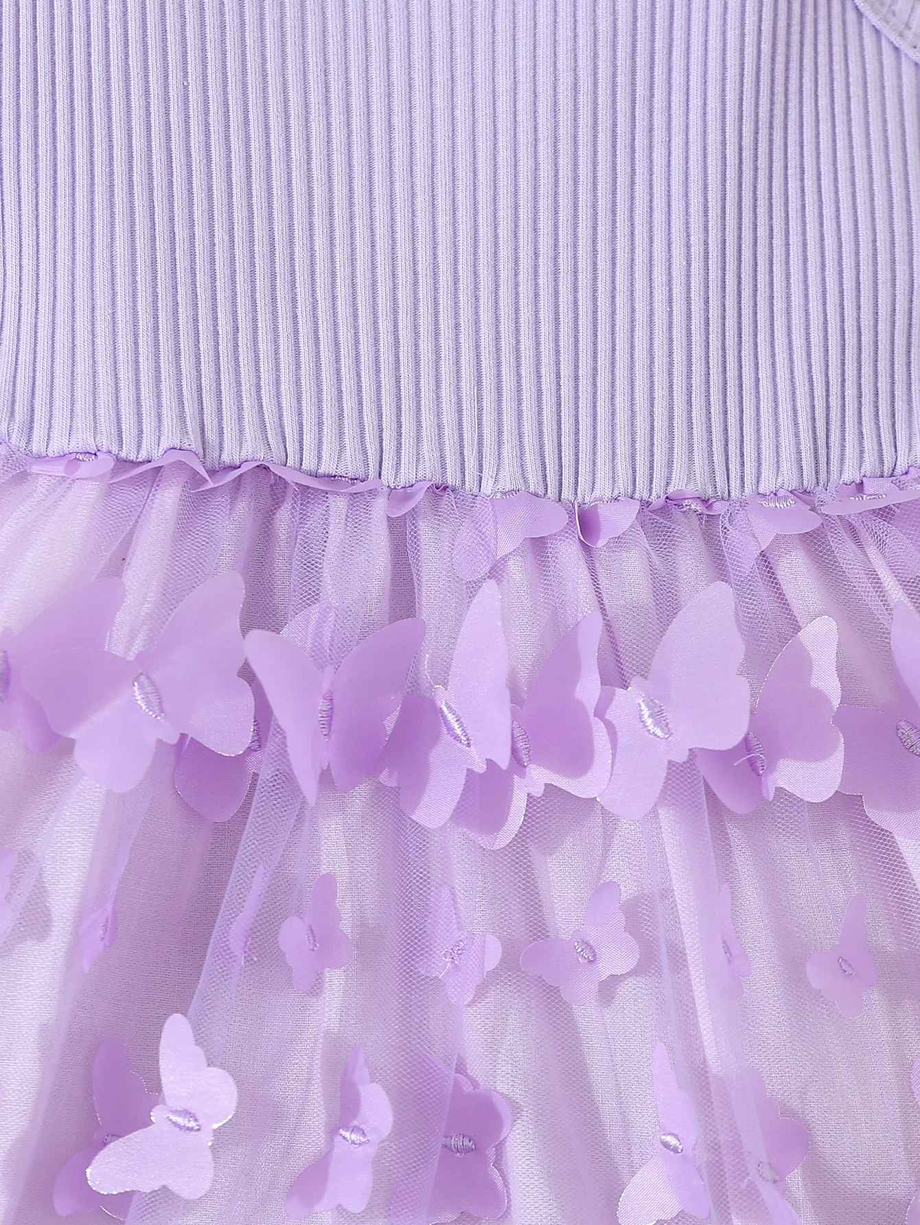 Summer Toddler Kids Girl's Clothes Baby's Butterfly Decor Mesh Splicing Cami Dress Elegant Sleeveless Princess Dress