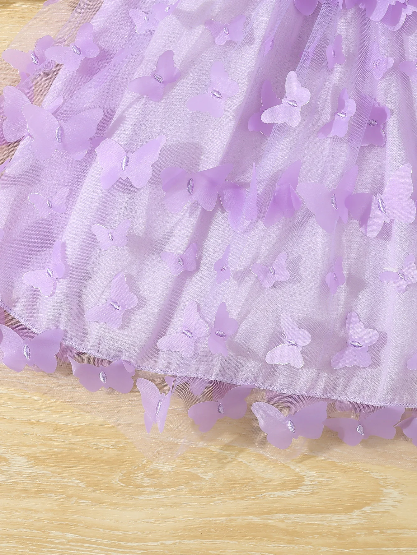 Summer Toddler Kids Girl's Clothes Baby's Butterfly Decor Mesh Splicing Cami Dress Elegant Sleeveless Princess Dress