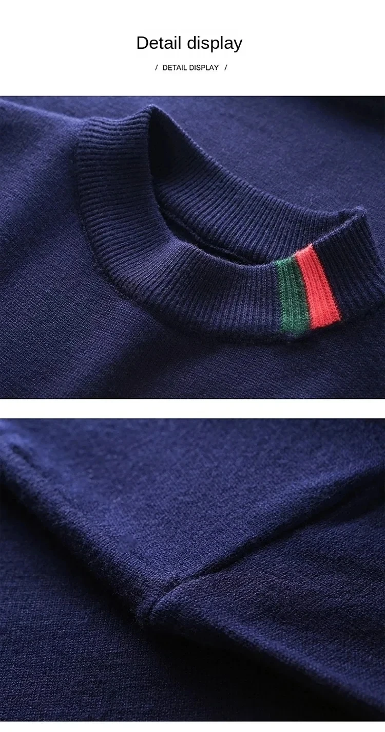 High end luxury designer brand embroidery sweater men's round neck knitted pullover autumn and winter fashion men's clothing