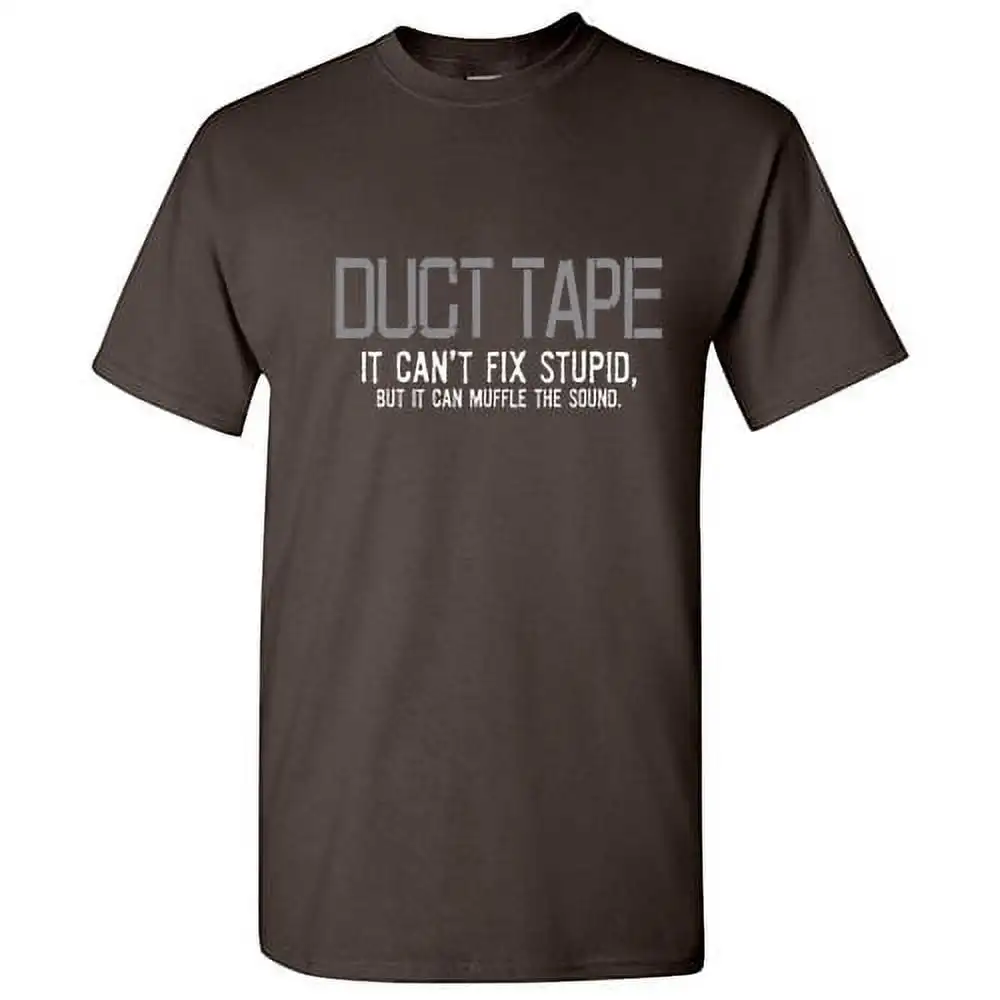 Duct Tape It Can't Fix Stupid But Men Tshirt Humor Graphic Tees Novelty Funny Sarcastic T Shirt Summer 100% Cotton Round Neck