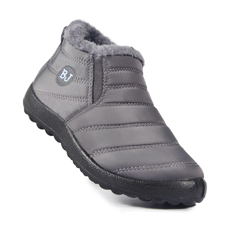 Women's comfortable and warm snow boots, purple warm plush, yellow anti slip, waterproof fishing boots, men's boots