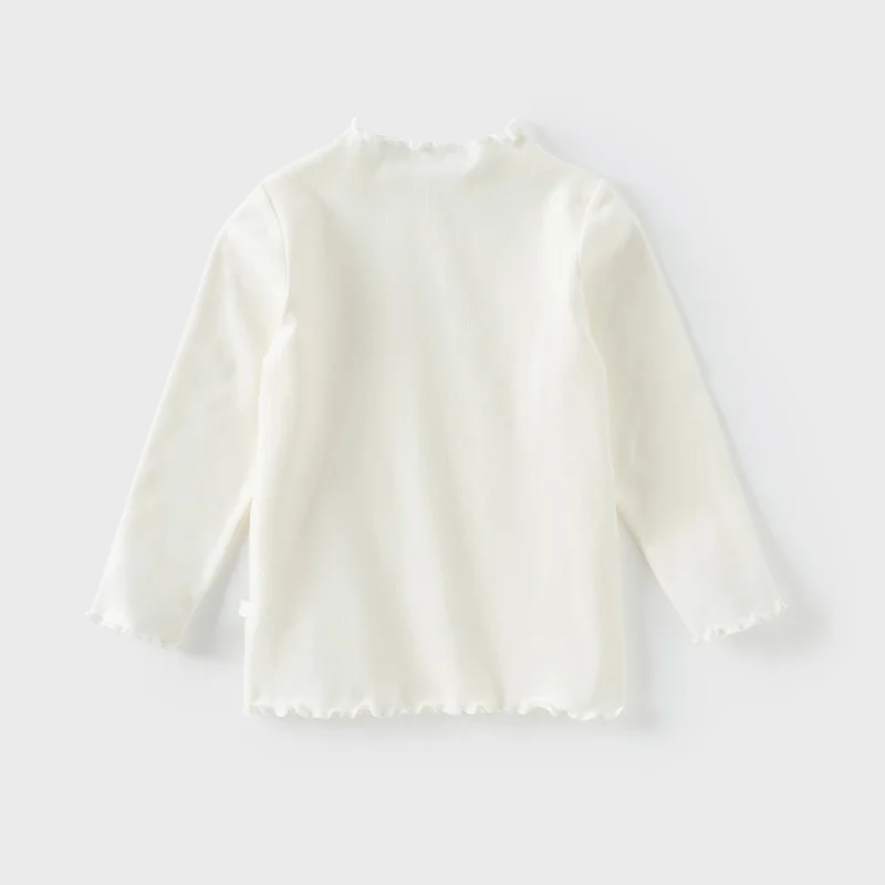 Dave Bella 2025 Spring Children Girls Baby Long Sleeved T-shirts Fashion Casual Children's Pure Cotton Base Layers Top DB1250442